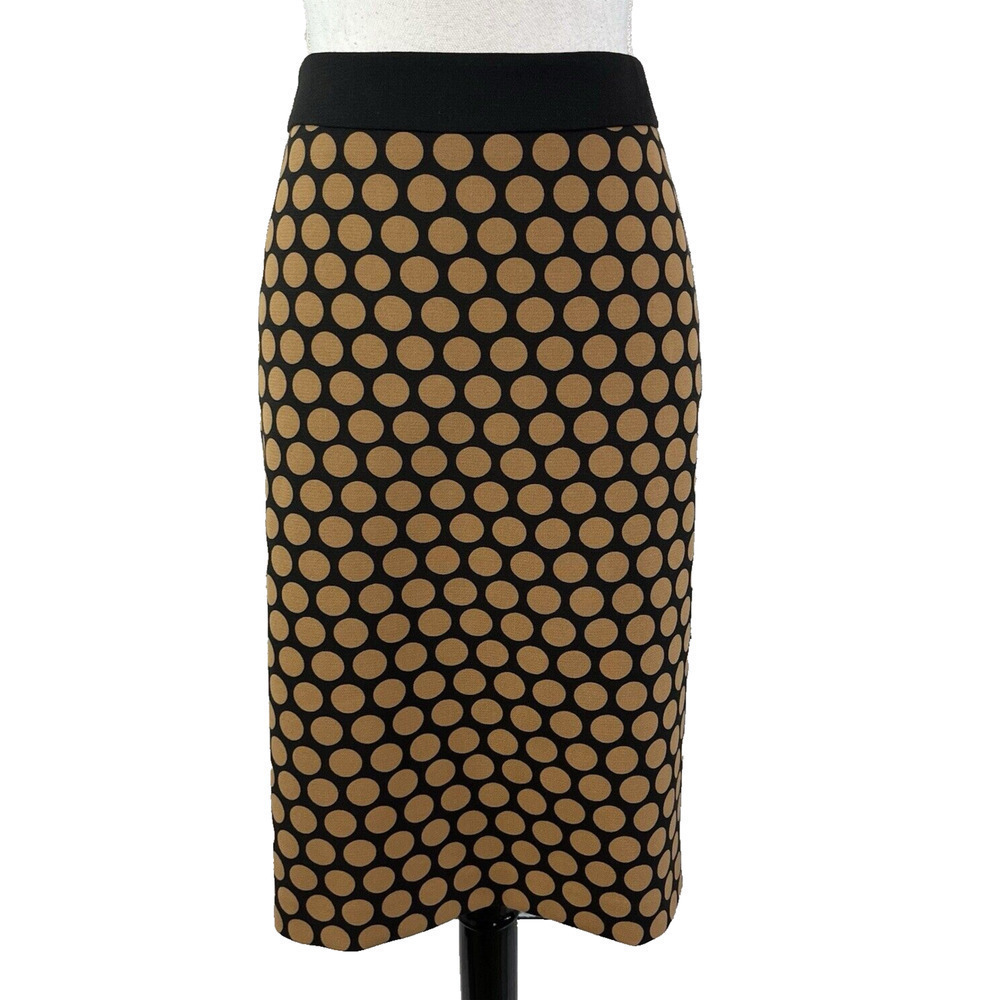 Talbots Skirt size 10 Black Brown Polka Dots Pencil Knee Career Suit Church Slim